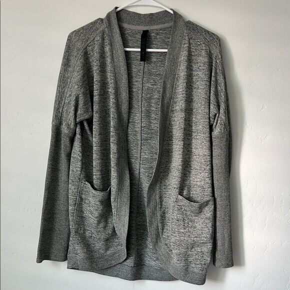 90‎ Degree by Reflex Waterfall Open Front Cardigan Sweater Cozy Gray Medium - Picture 1 of 3